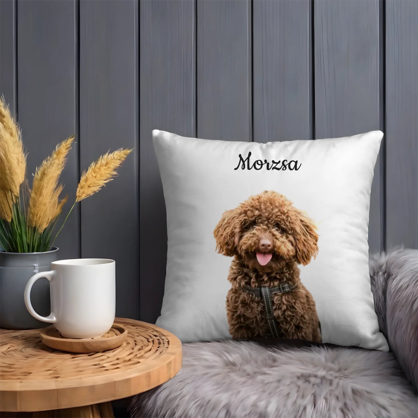 Egyedi Fényképes Kutyás Párna Névvel