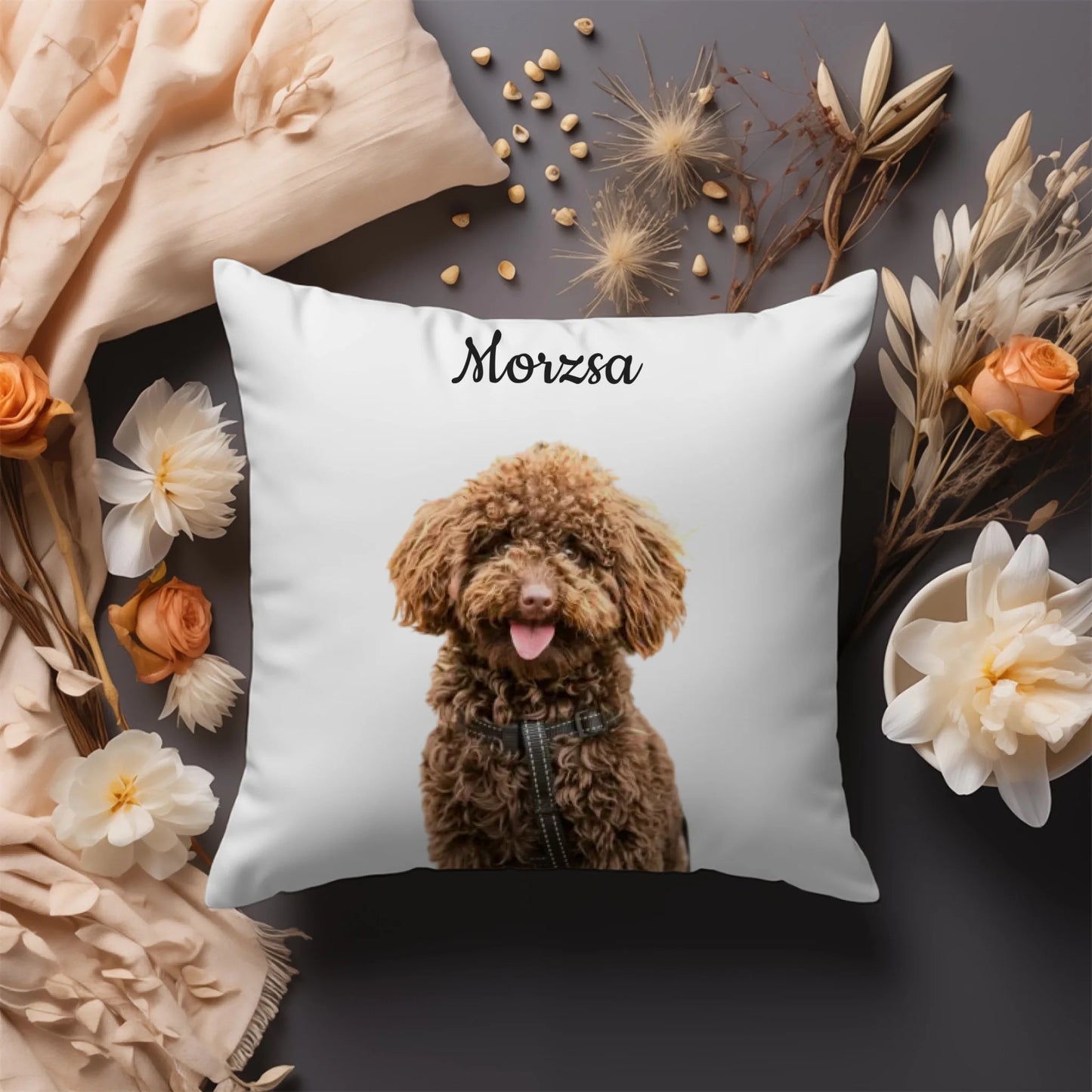 Egyedi Fényképes Kutyás Párna Névvel