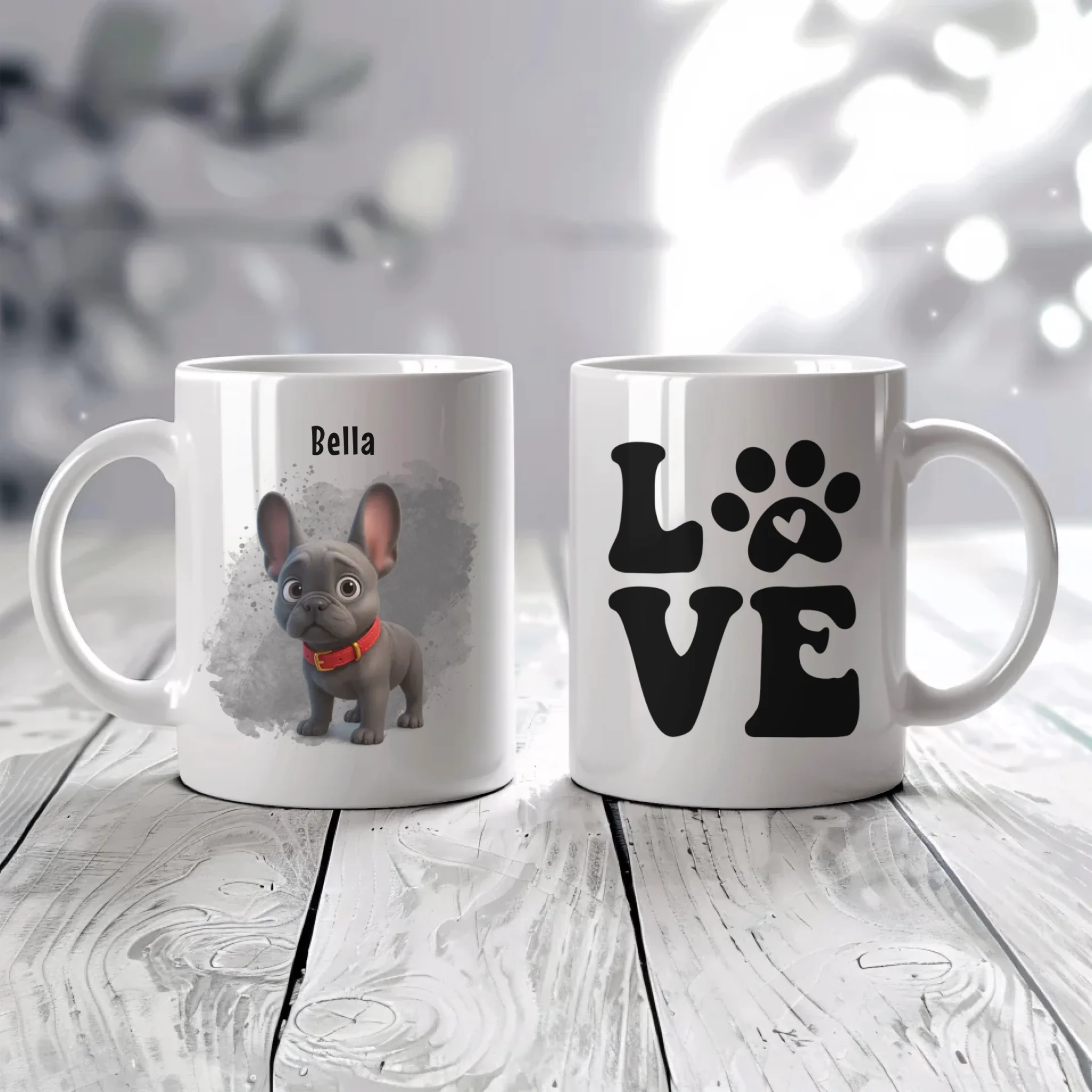 egyedi fényképes rajzfilm karakteres kutyás bögre