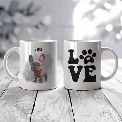 egyedi fényképes rajzfilm karakteres kutyás bögre