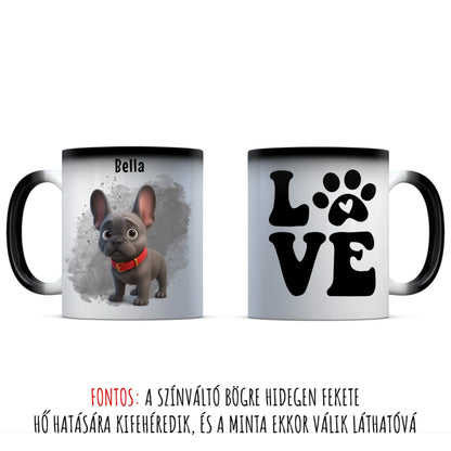 egyedi rajzfilm karakteres kutyás fögre színváltó