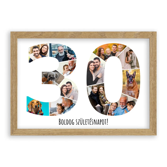Egyedi Születésnapi Fotókollázs (30-39 évig) - Falikép