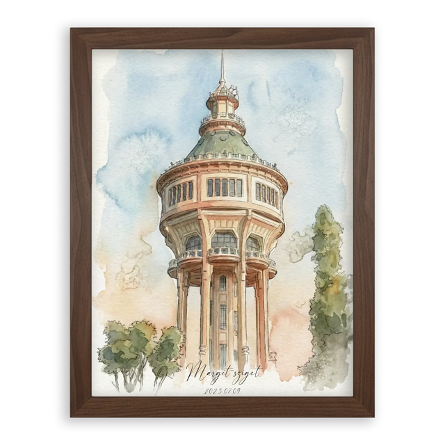 Egyedi Fényképes Akvarell Vázlat Stílusú Falikép - Kedvenc Helyeid