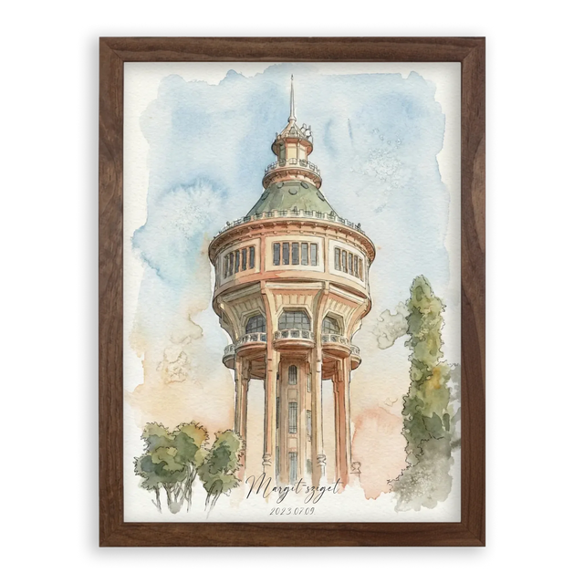 Egyedi Fényképes Akvarell Vázlat Stílusú Falikép - Kedvenc Helyeid