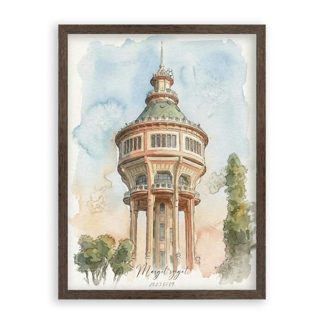 Egyedi Fényképes Akvarell Vázlat Stílusú Falikép - Kedvenc Helyeid