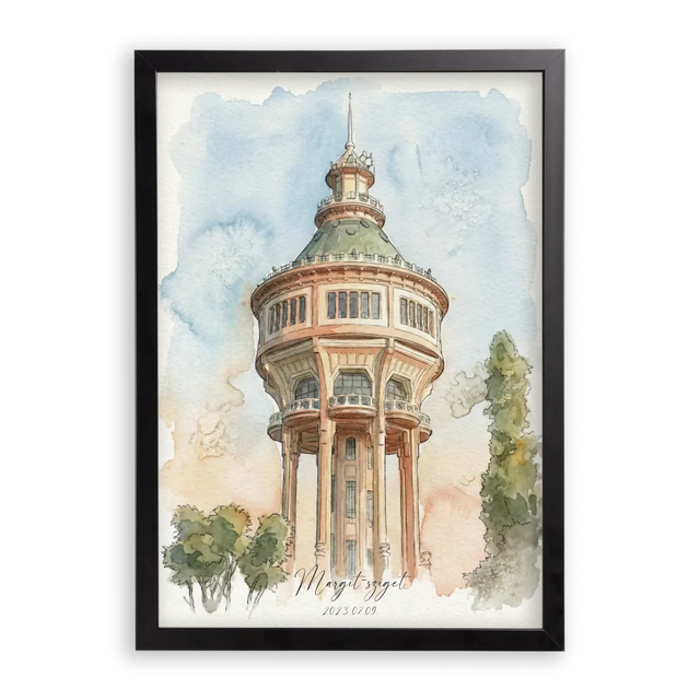 Egyedi Fényképes Akvarell Vázlat Stílusú Falikép - Kedvenc Helyeid