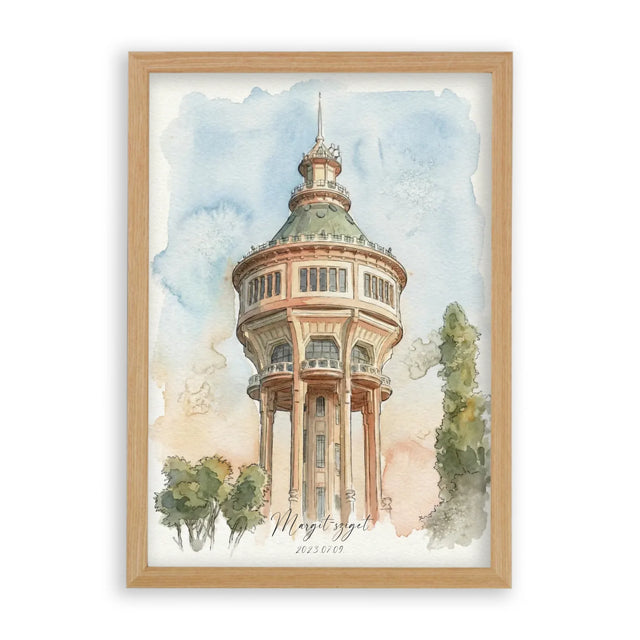 Egyedi Fényképes Akvarell Vázlat Stílusú Falikép - Kedvenc Helyeid