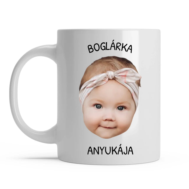 egyedi fényképes arc fej bögre