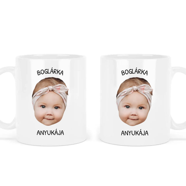 egyedi fényképes arc fej bögre