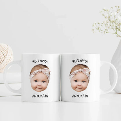 egyedi fényképes arc fej bögre