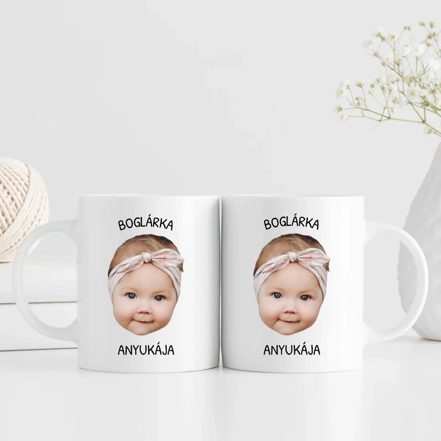 egyedi fényképes arc fej bögre