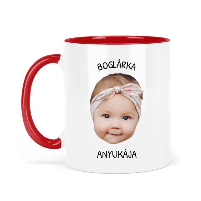 egyedi fényképes arc fej bögre