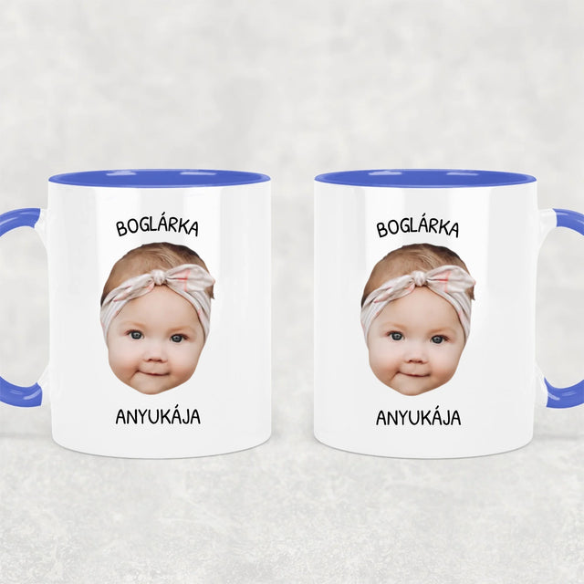 egyedi fényképes arc fej bögre