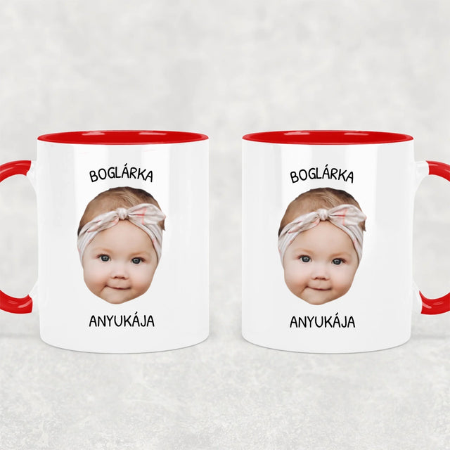 egyedi fényképes arc fej bögre