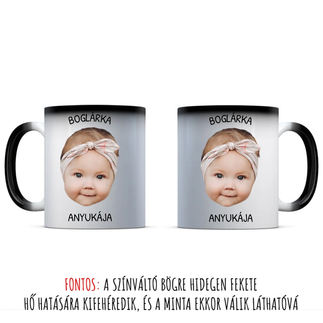 egyedi fényképes arc fej bögre