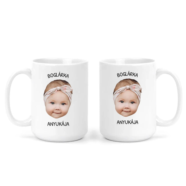 egyedi fényképes arc fej bögre