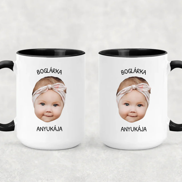 egyedi fényképes arc fej bögre