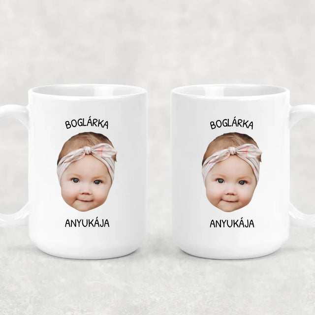 egyedi fényképes arc fej bögre