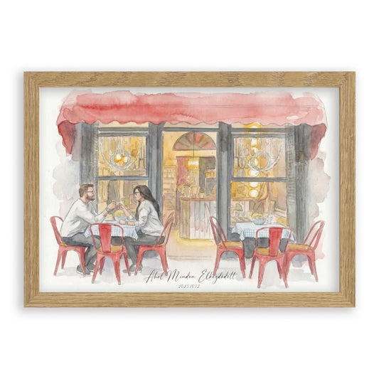 első randevúnk helyszíne akvarell stílusú falikép