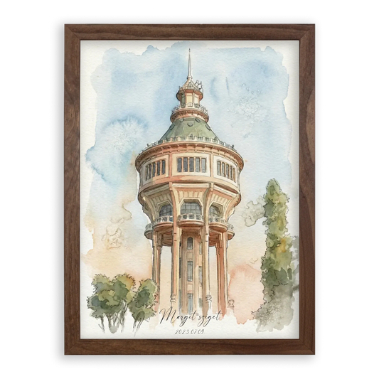 Egyedi Fényképes Akvarell Vázlat Stílusú Falikép - Kedvenc Helyeid