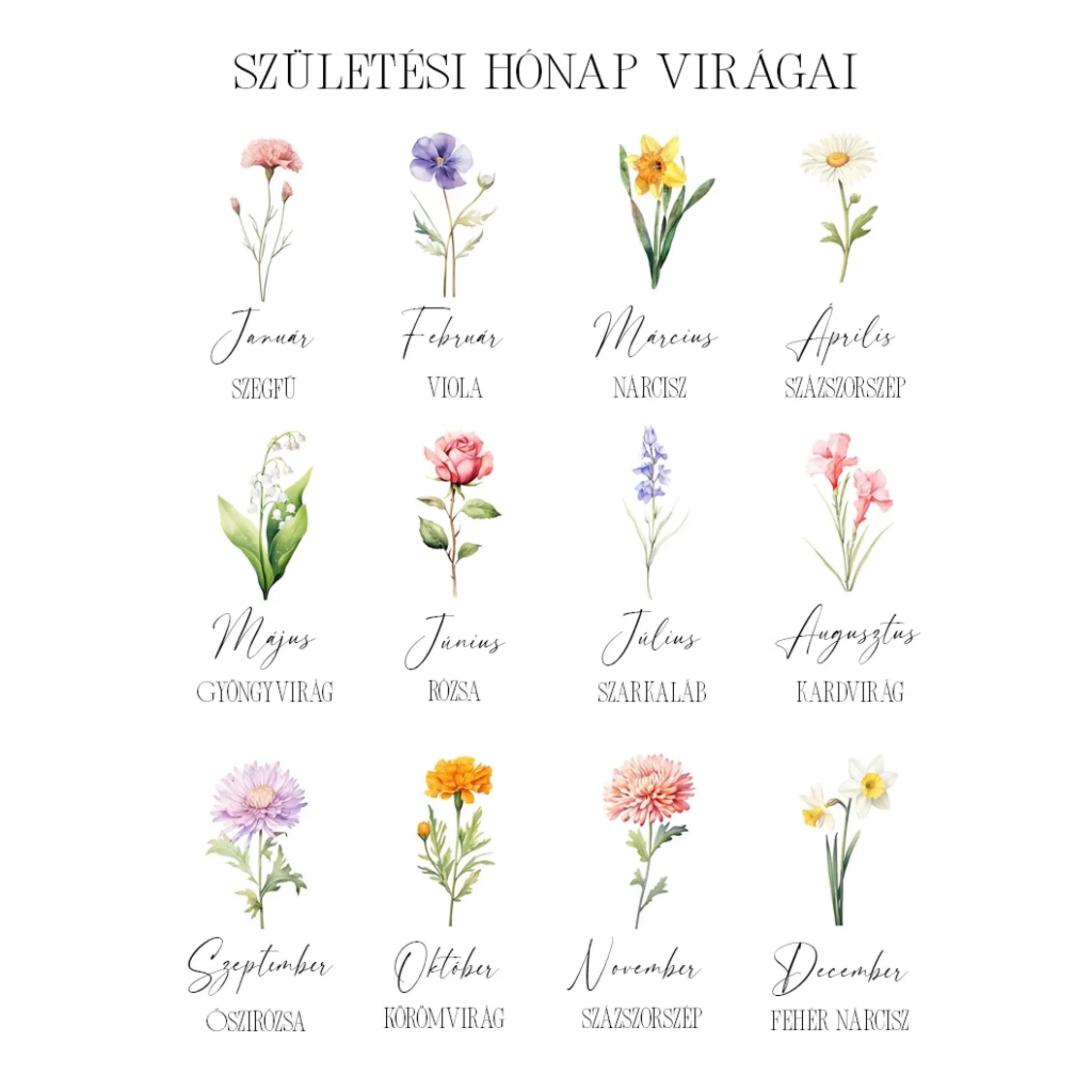 hónapok virágai táblázat