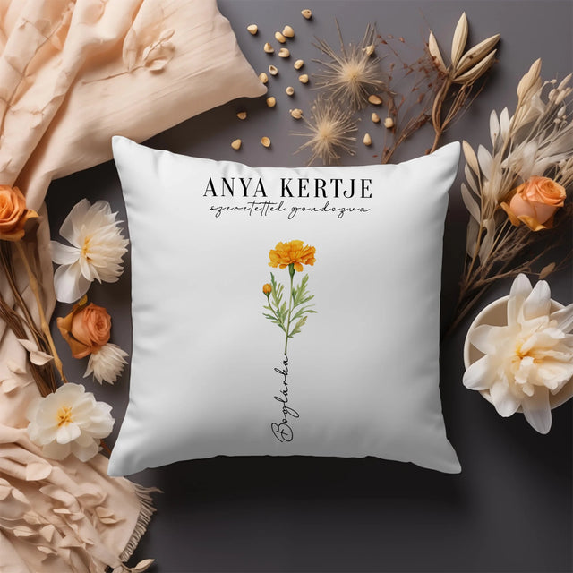 Anya-Mama Kertje Párna - Születési Hónapok Virágaival