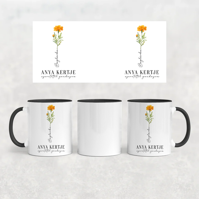 Anya-Mama Kertje Bögre Születési Hónapok Virágaival - Akár 9 Névvel