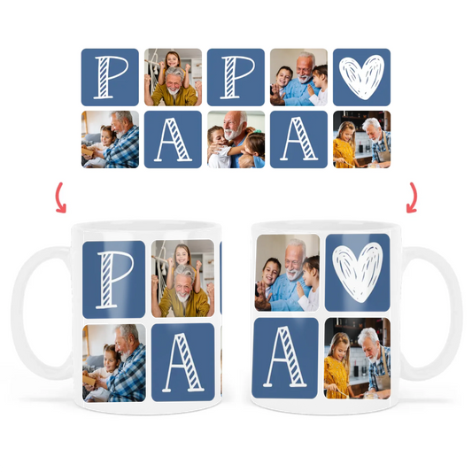 PAPA Feliratos Bögre 5 Fényképpel