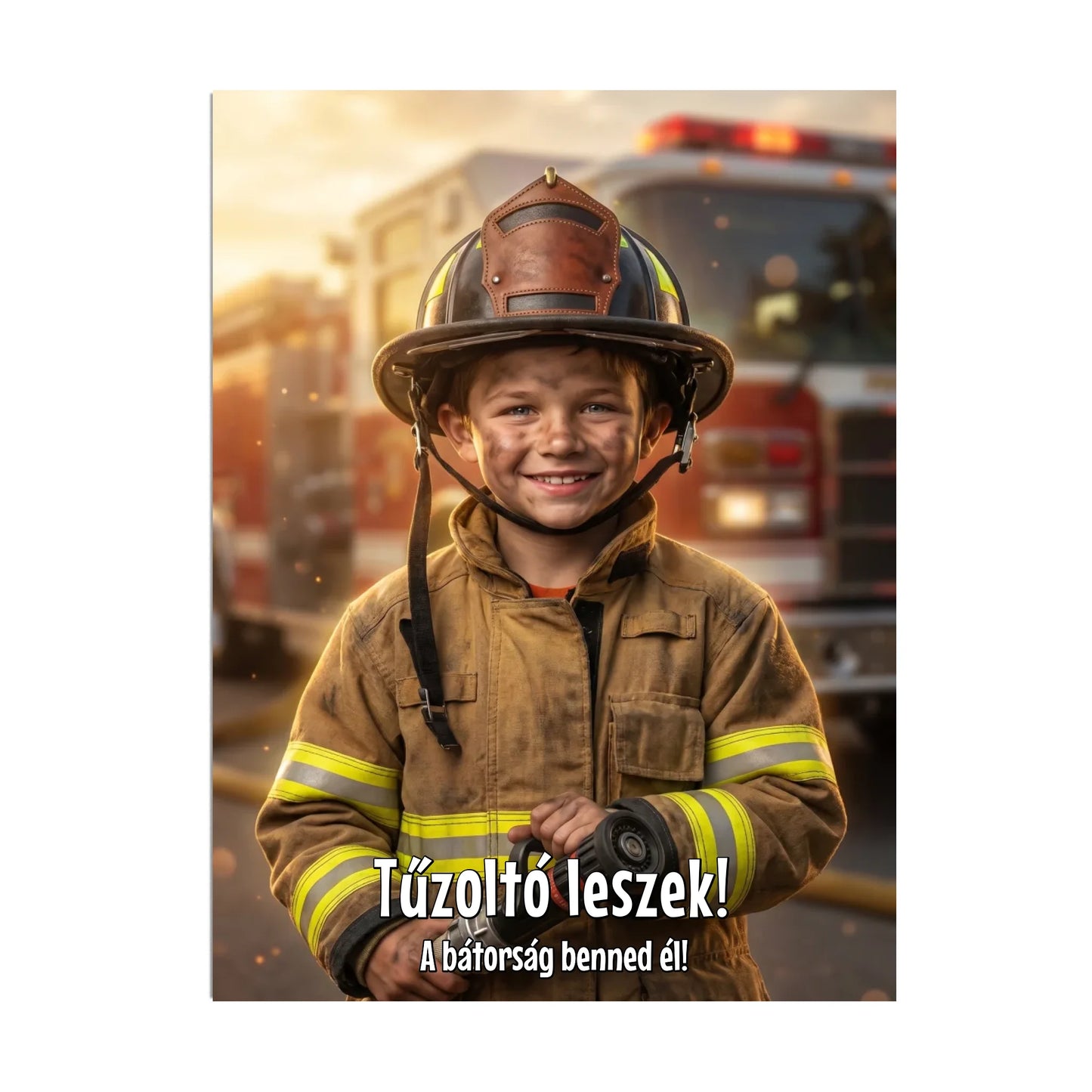 Tűzoltó - Gyerekkori Álom Portré - Azonnali Látványterv