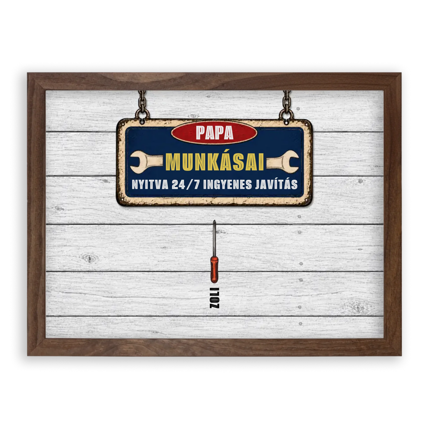 APA-PAPA Műhelye Falikép Akár 9 Gyermek Nevével