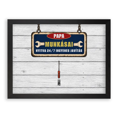 APA-PAPA Műhelye Falikép Akár 9 Gyermek Nevével