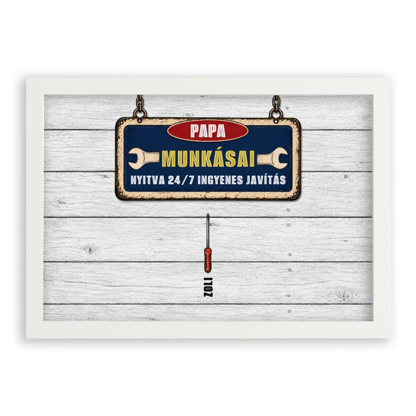APA-PAPA Műhelye Falikép Akár 9 Gyermek Nevével