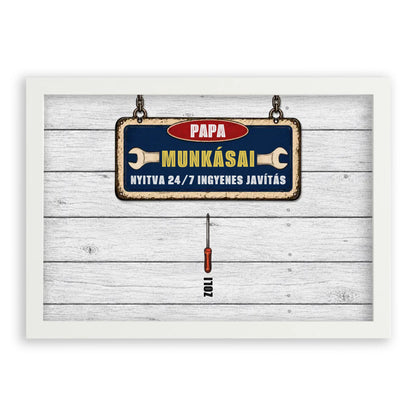 APA-PAPA Műhelye Falikép Akár 9 Gyermek Nevével