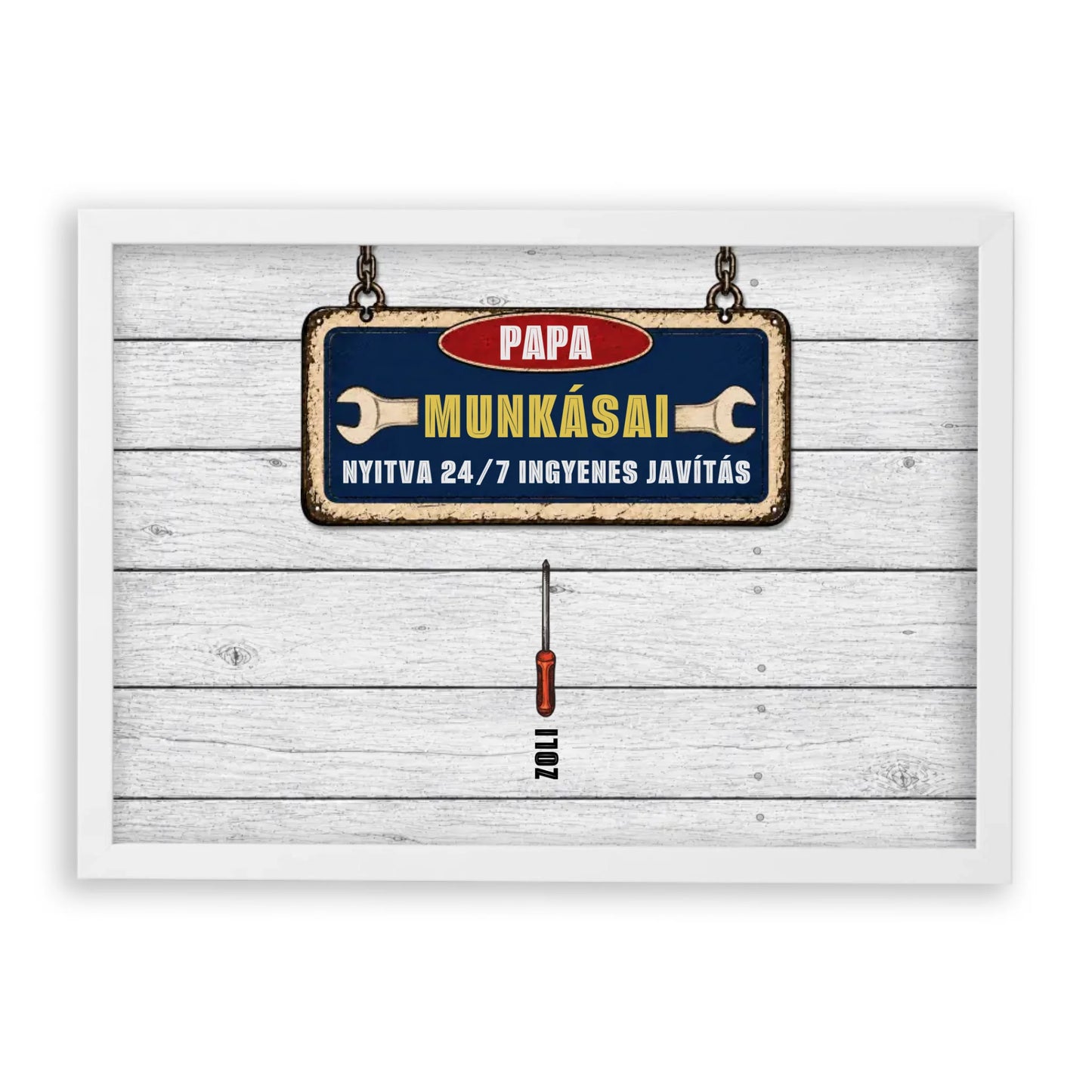 APA-PAPA Műhelye Falikép Akár 9 Gyermek Nevével