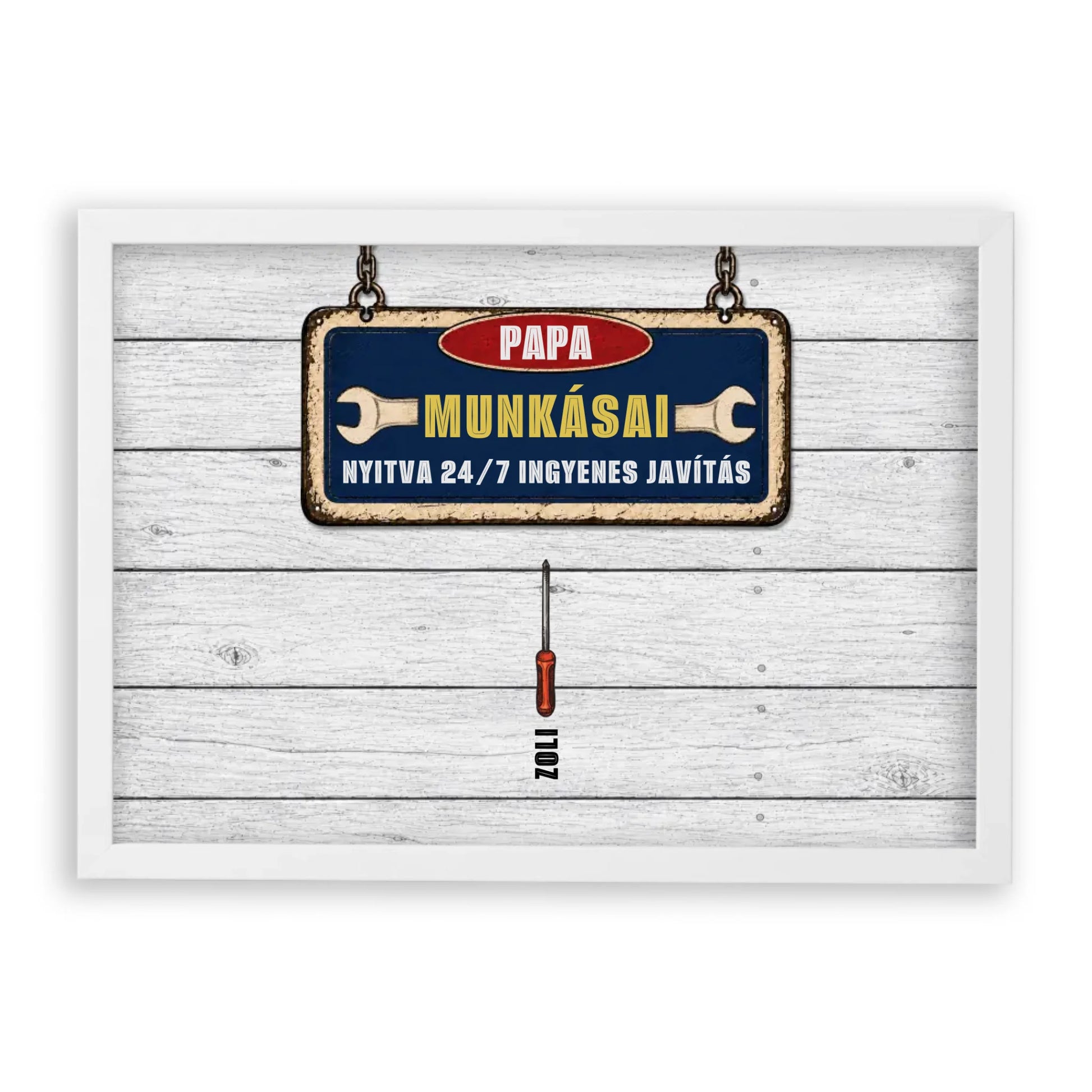APA-PAPA Műhelye Falikép Akár 9 Gyermek Nevével