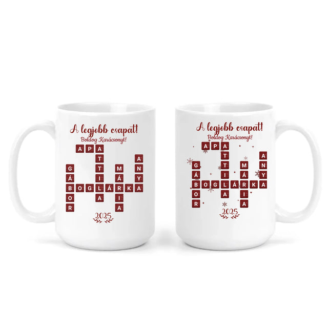 egyedi chibi karakteres bögre szerelmes pároknak karácsonyi