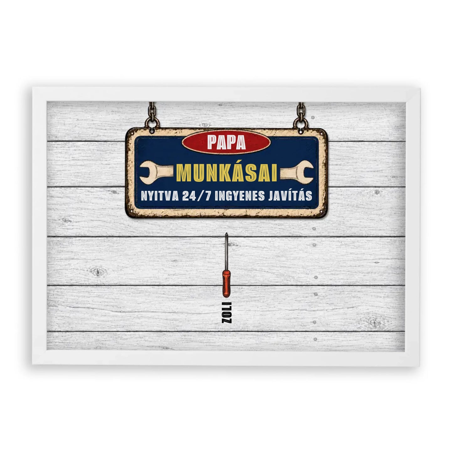 APA-PAPA Műhelye Falikép Akár 9 Gyermek Nevével
