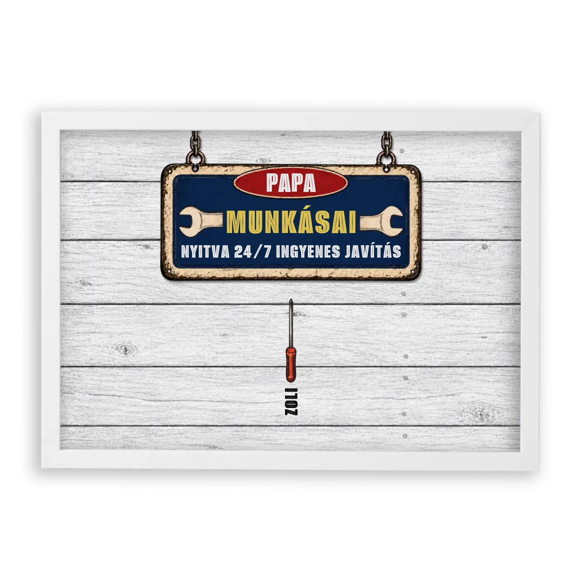 APA-PAPA Műhelye Falikép Akár 9 Gyermek Nevével