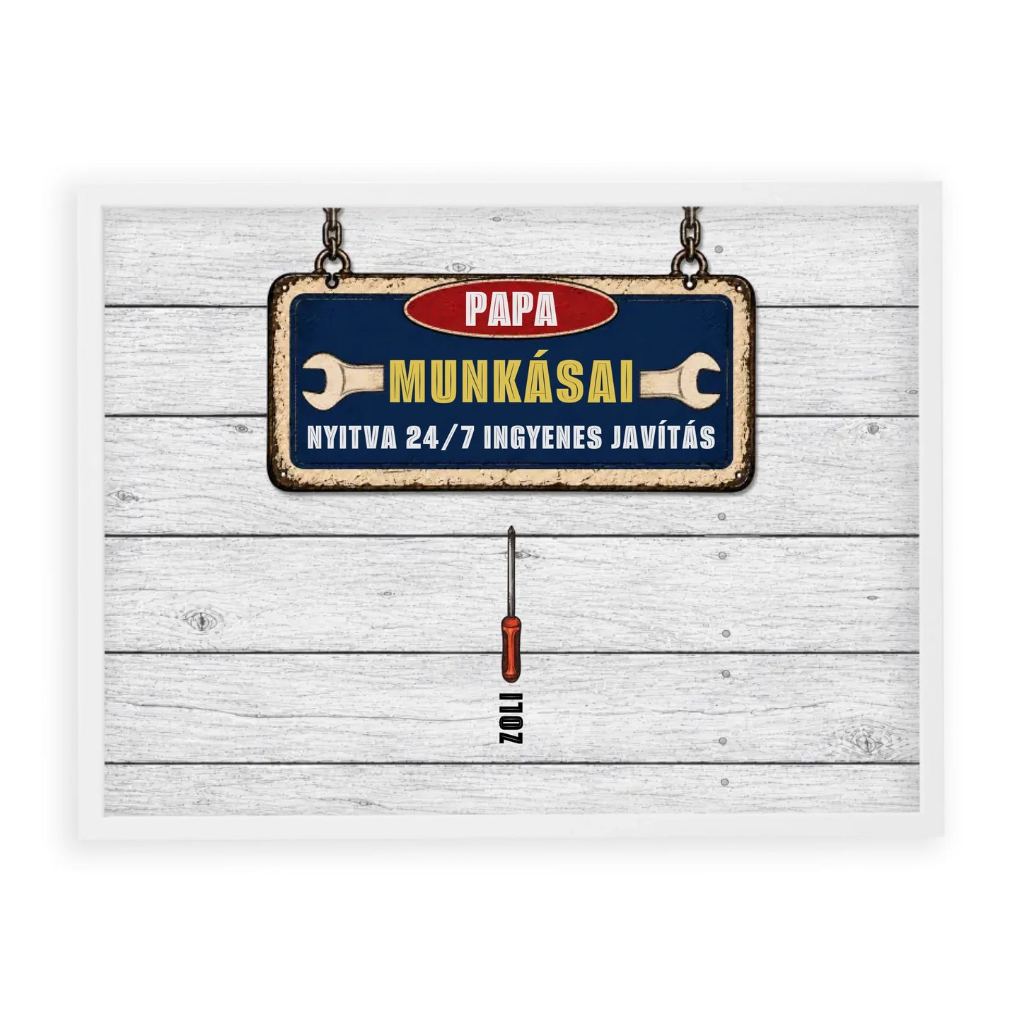APA-PAPA Műhelye Falikép Akár 9 Gyermek Nevével
