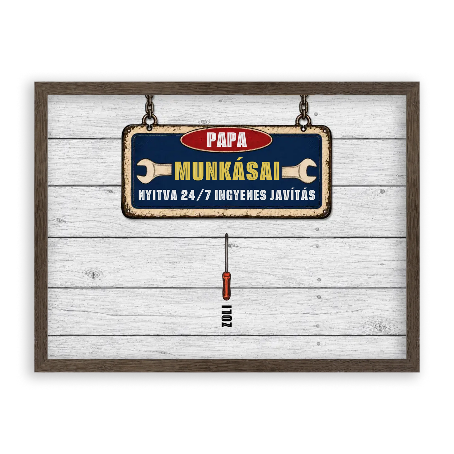 APA-PAPA Műhelye Falikép Akár 9 Gyermek Nevével