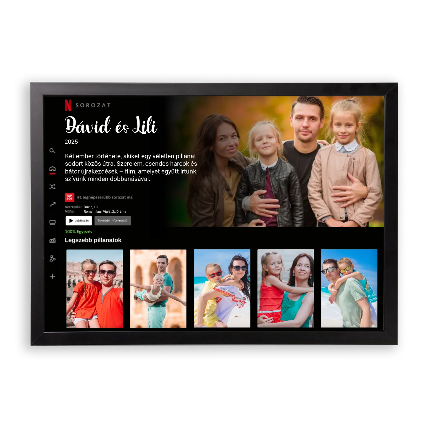 Egyedi Fényképes Netflix Falikép - Fotókollázs