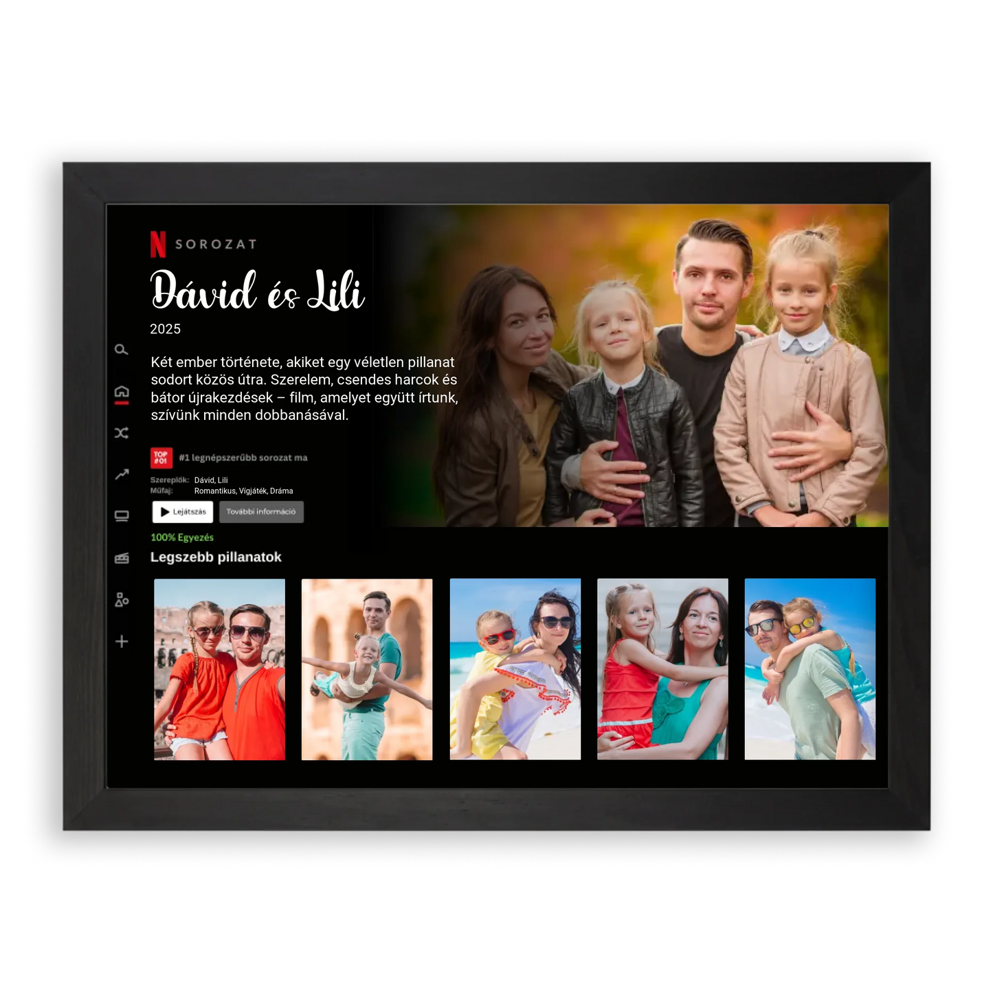 Egyedi Fényképes Netflix Falikép - Fotókollázs