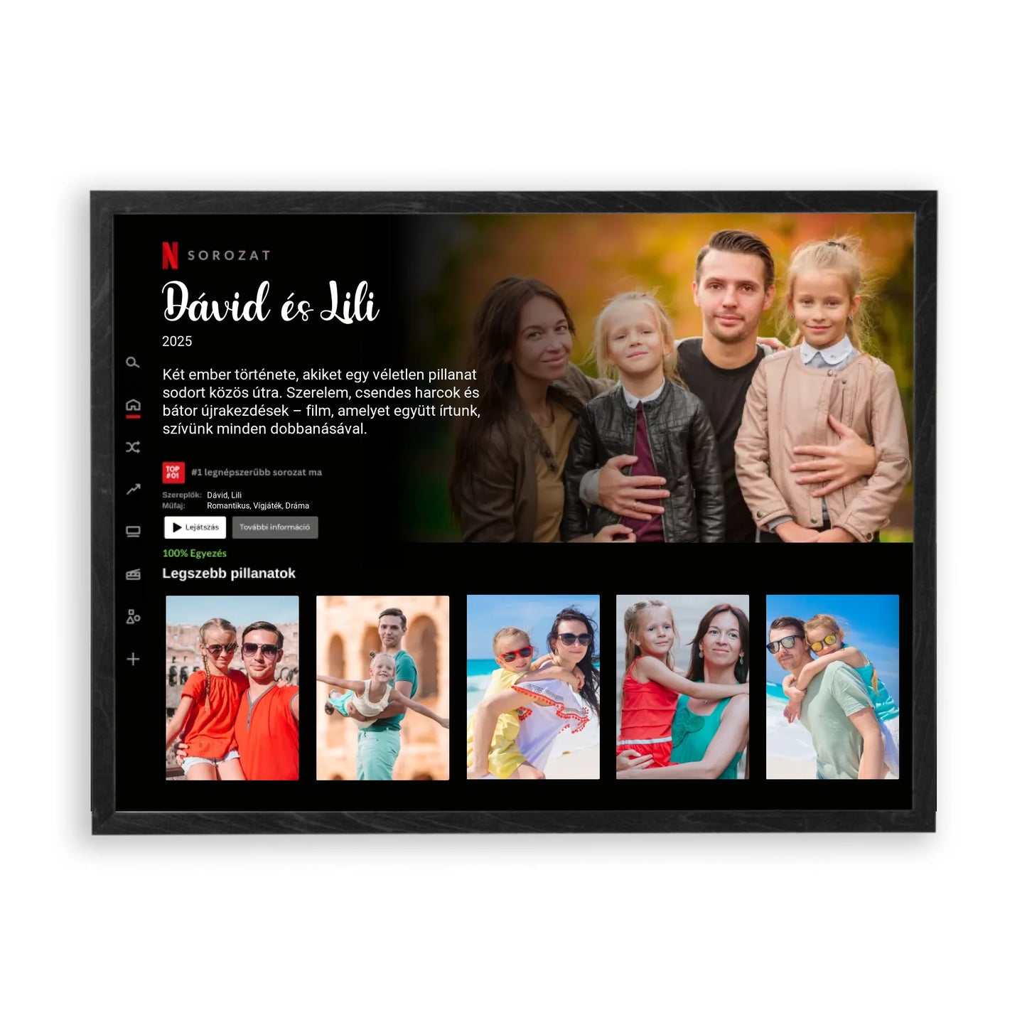 Egyedi Fényképes Netflix Falikép - Fotókollázs