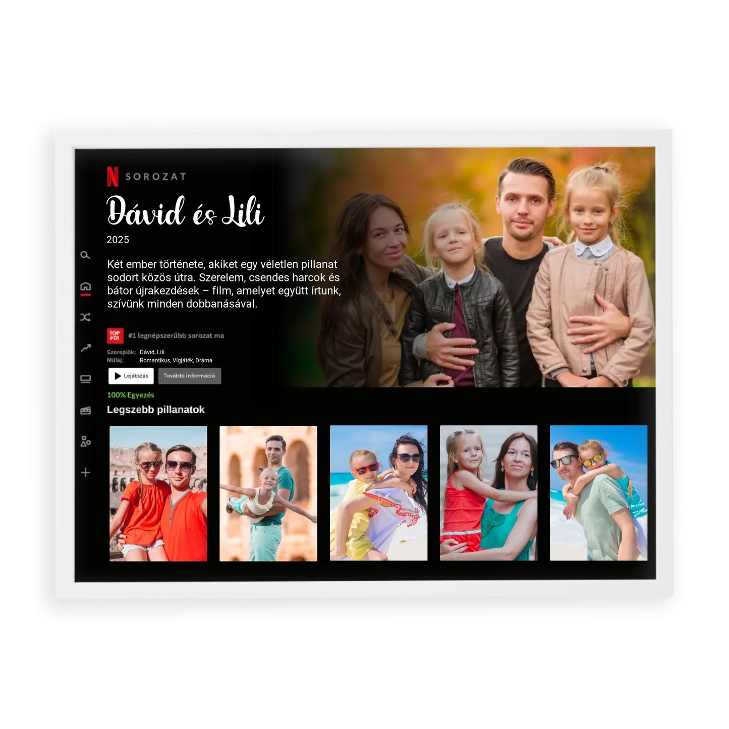 Egyedi Fényképes Netflix Falikép - Fotókollázs