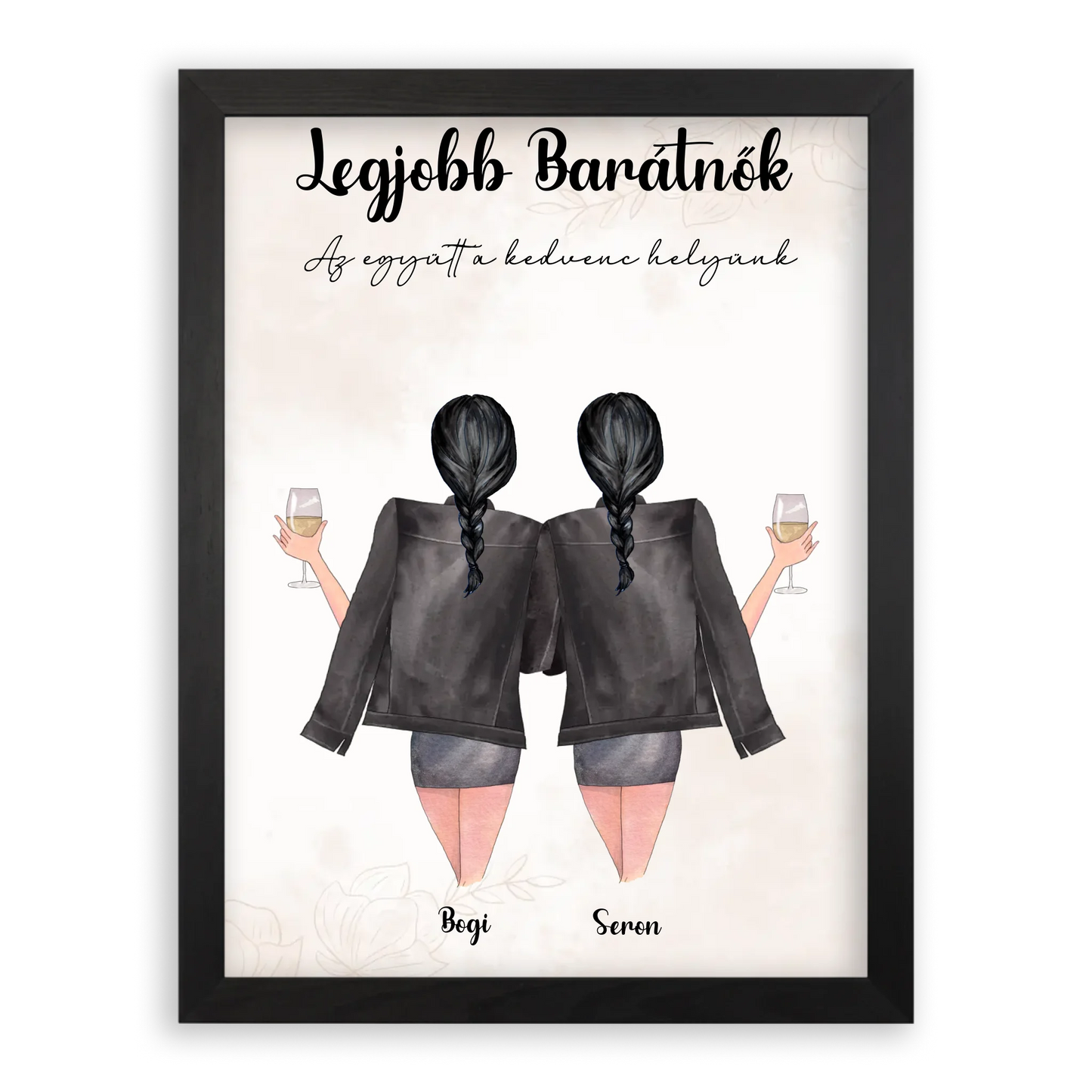 Egyedi Szerkeszthető Karakteres Legjobb Barátnő Falikép