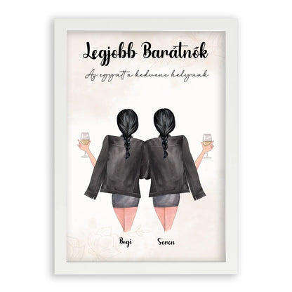 Egyedi Szerkeszthető Karakteres Legjobb Barátnő Falikép