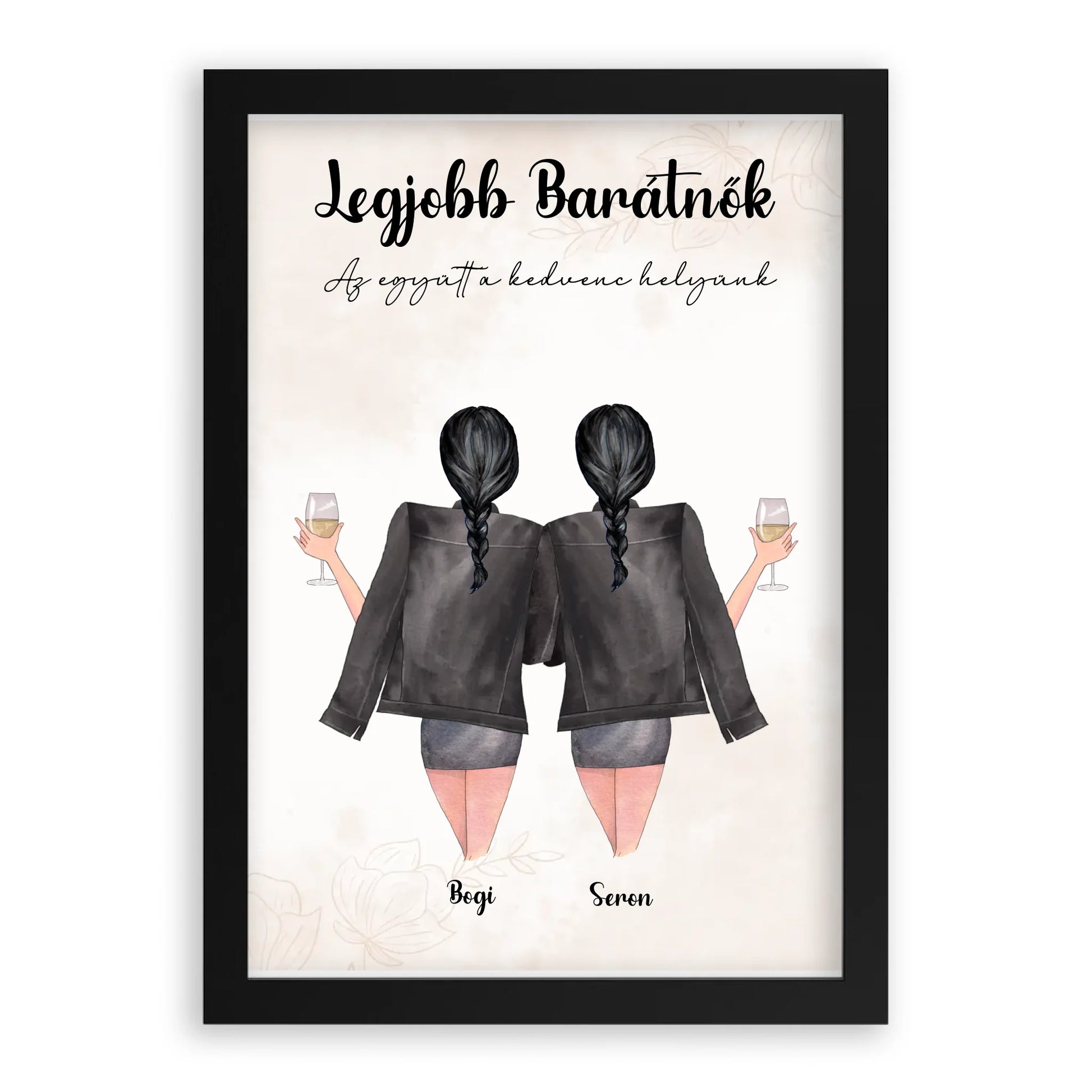 Egyedi Szerkeszthető Karakteres Legjobb Barátnő Falikép