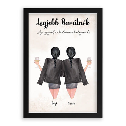 Egyedi Szerkeszthető Karakteres Legjobb Barátnő Falikép