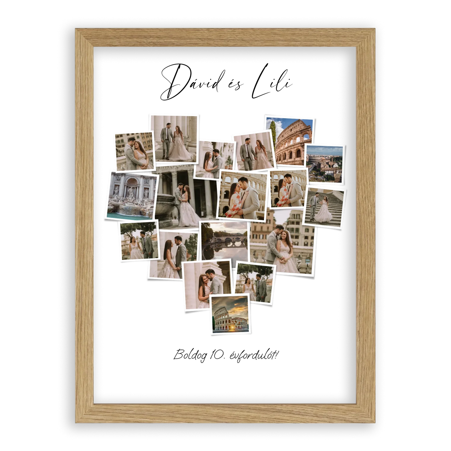 Szív Fotókollázs - Polaroid Képek - 18 Képpel
