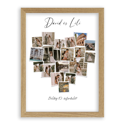 Szív Fotókollázs - Polaroid Képek - 18 Képpel
